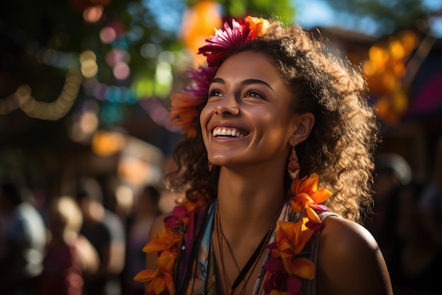 Brazilian street fair local flavors bright colors and animation generative IA