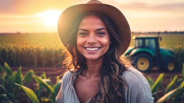 Photo brazilian woman farmer