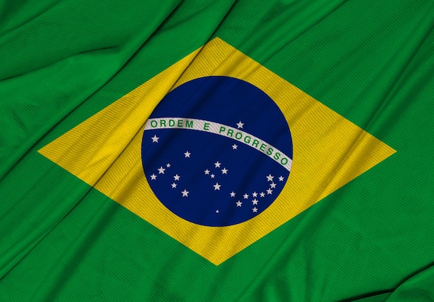 Brazilië 3d getextureerde wapperende vlag