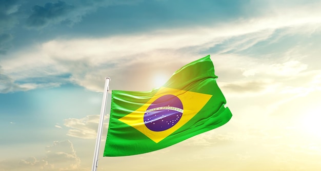 Brazilië nationale wapperende vlag