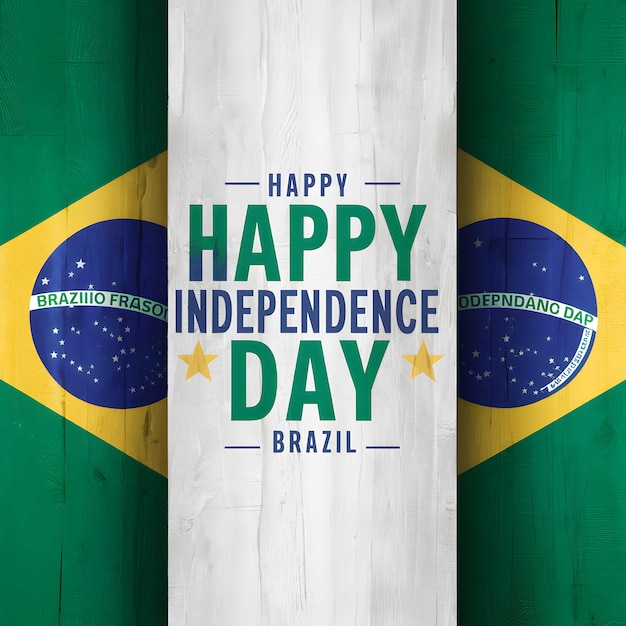 Brazilië's Onafhankelijkheidsdag met levendige kleuren en feestelijk ontwerp
