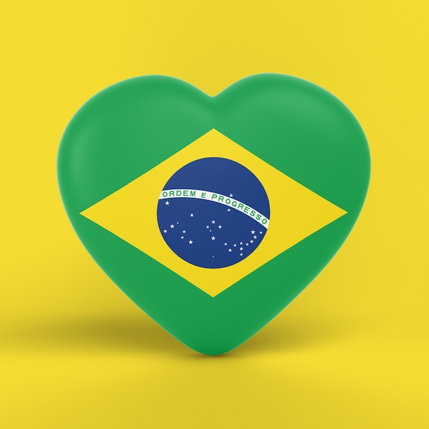 Brazilië vlag hart