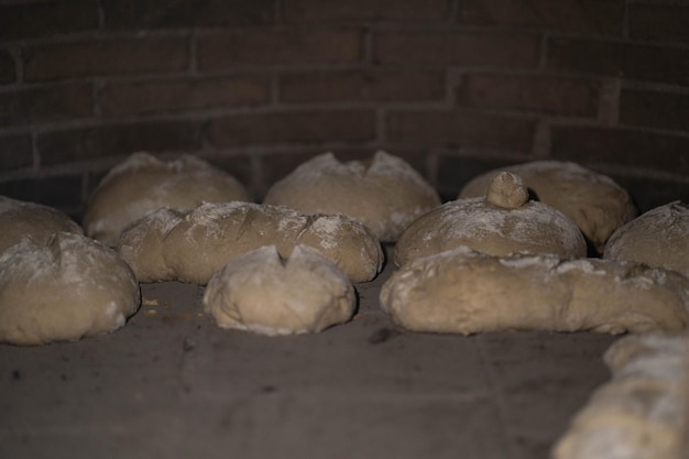 Bread baking in the oven