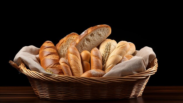 Foto cestino del pane su trasparente