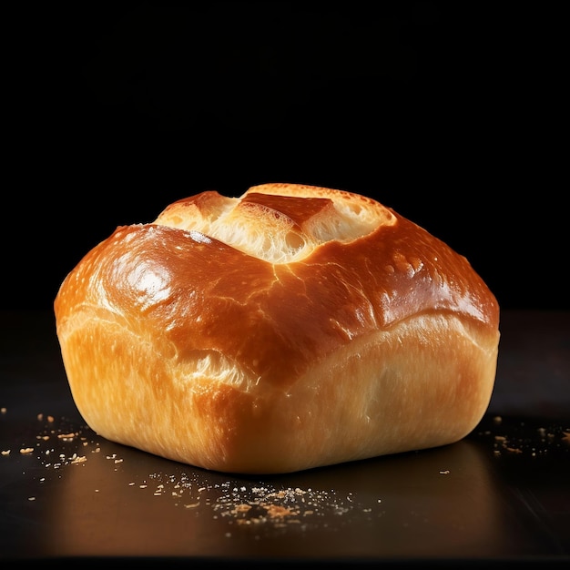 Bread on a black background with a place for your text