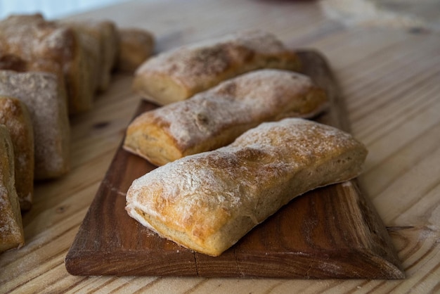 bread on a board, homemade bread, bakery