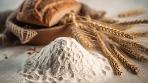 Photo bread and bread on a table