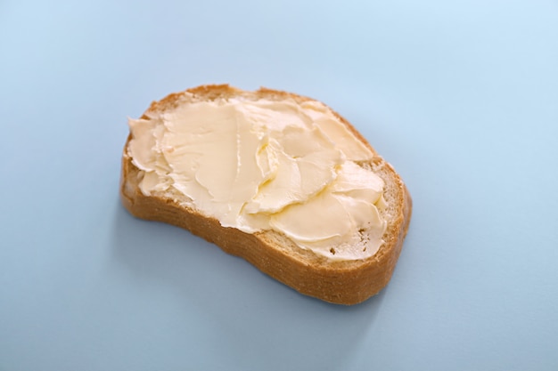 Bread and butter isolated top view