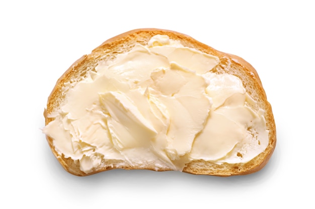 Bread and butter isolated top view
