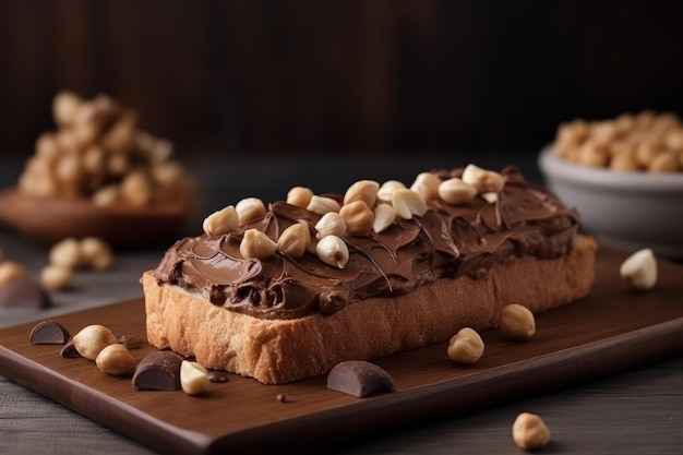 Bread chocolate cream food Generate Ai