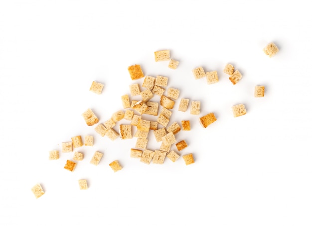 Photo bread croutons isolated