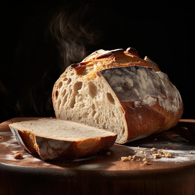 Bread on dark background