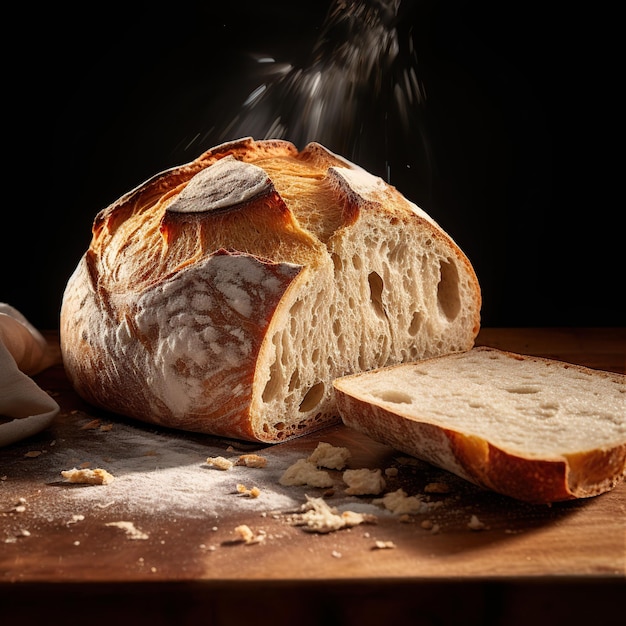 Bread on dark background