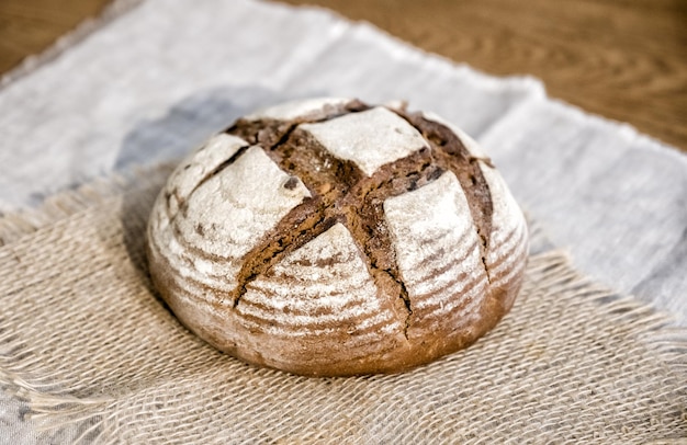 Bread on a linen napkin