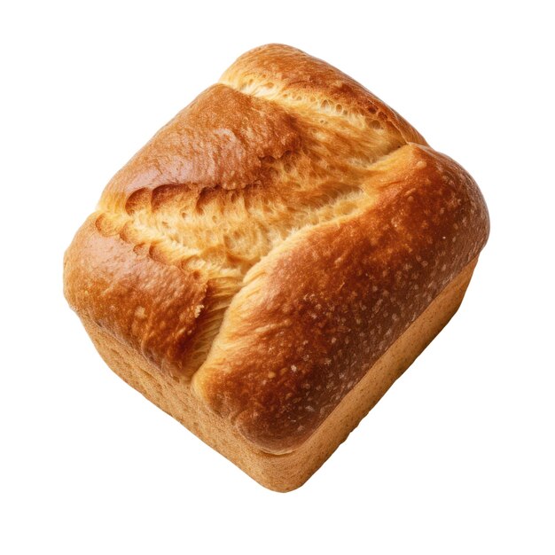 Bread loaf isolated on transparent background view from above Generative AI