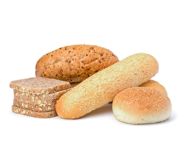 Bread loafs and buns variety