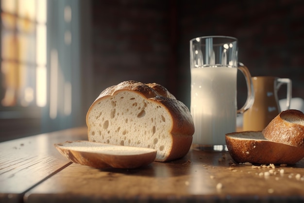 Photo bread and milk