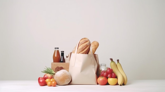 bread in paper bag daily shopping