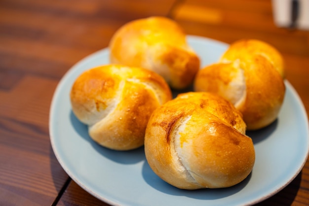 Bread serving before meal in restaurant