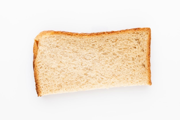 Bread slice isolated on white background.