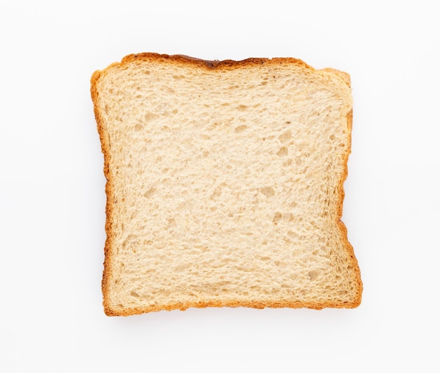 Bread slice isolated on white background.