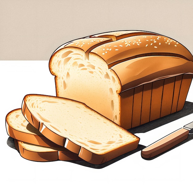 bread sliced isolated in a white background