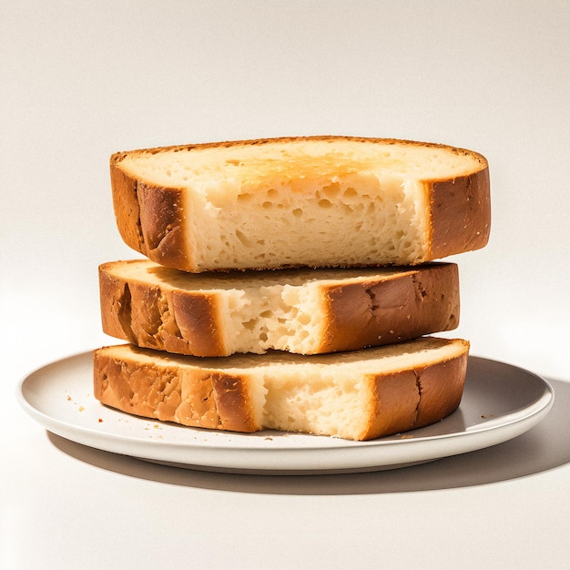 bread sliced isolated in a white background