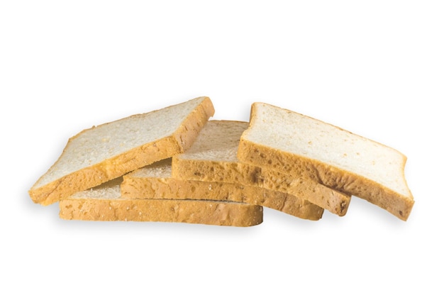 Bread slices isolated on white background