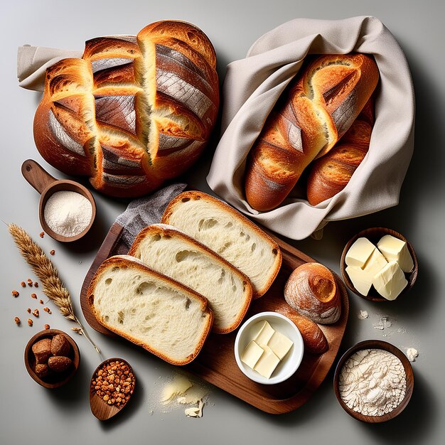 Bread Symphony Whole and Sliced Breads in Perfect Harmony