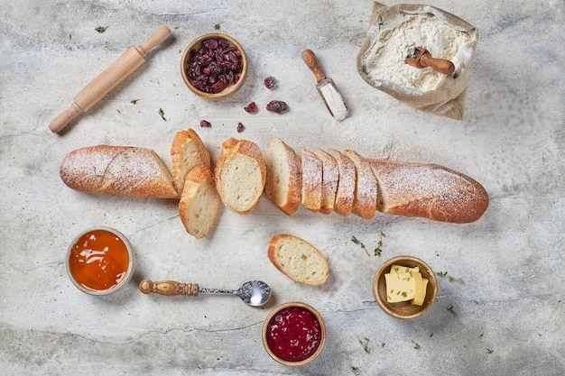 Photo bread on the table