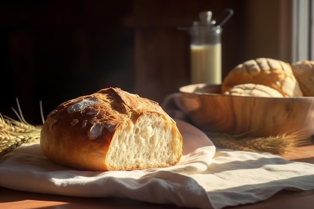 Bread on a table