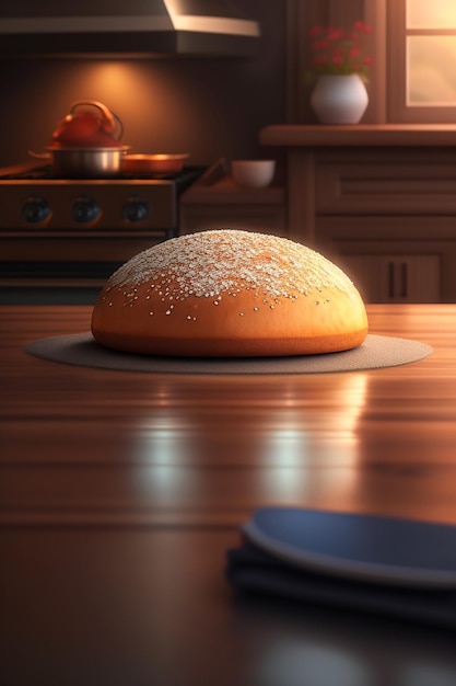 a bread on a table