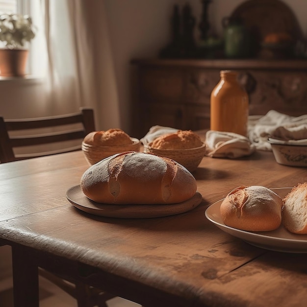 Bread on a table