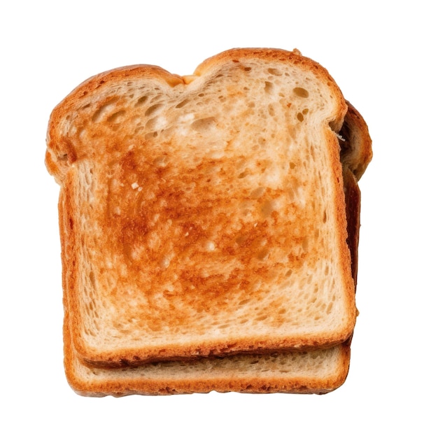 Bread toast slices isolated on transparent background top view Generative AI