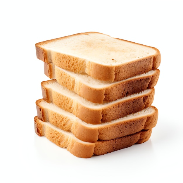 Bread toast slices isolated on white background