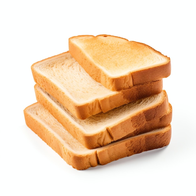 Bread toast slices isolated on white background