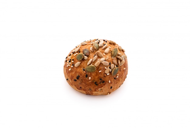 bread toast with multi seed on isolated