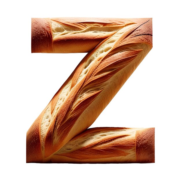 Bread typography text design lowercase alphabet z