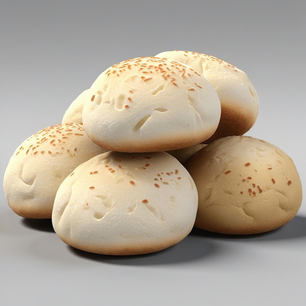 Bread on white background