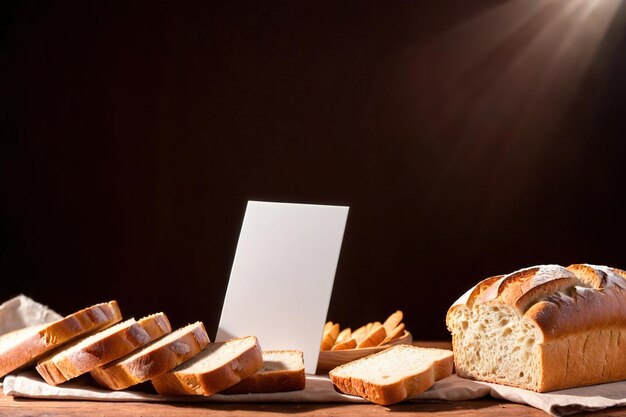 Foto pane con carta bianca vuota cibo pane pasticceria al forno bianco artigianale fatto a mano fatto a mano cra