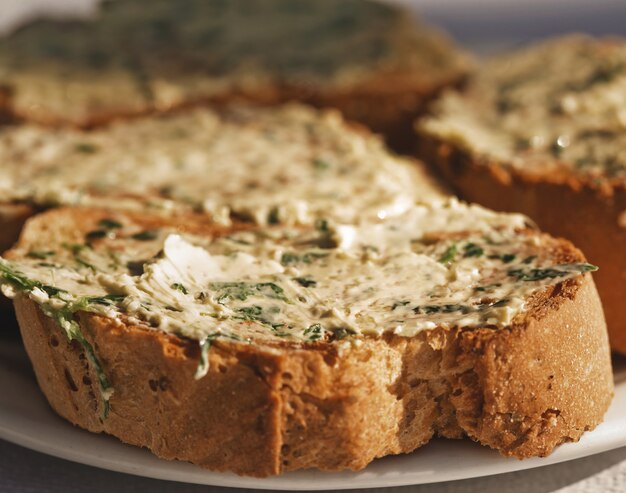 Bread with garlic butter