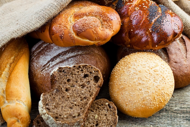 Bread with kitchen accessories on the table.