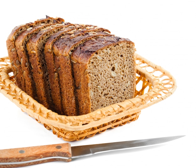 Bread with kitchen accessories on the table