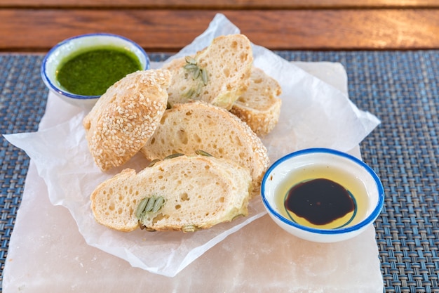 Bread with pesto