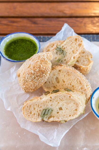 Photo bread with pesto