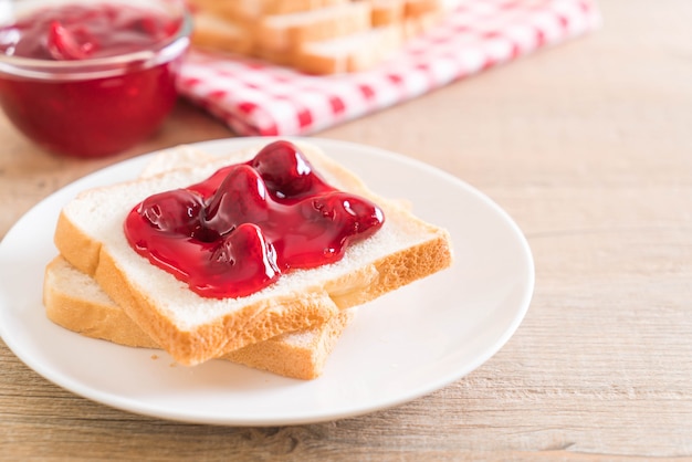 bread with strawberry jam