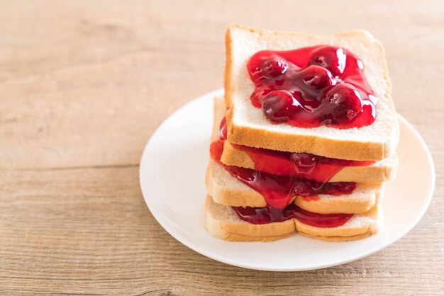 bread with strawberry jam