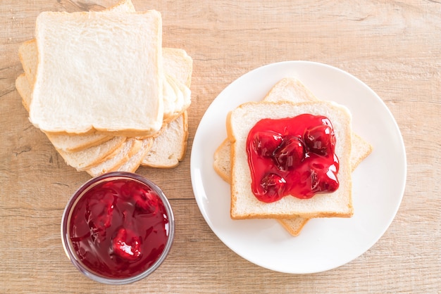 bread with strawberry jam