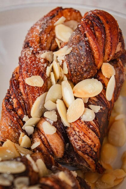 Bread with toasted almonds and chocolate