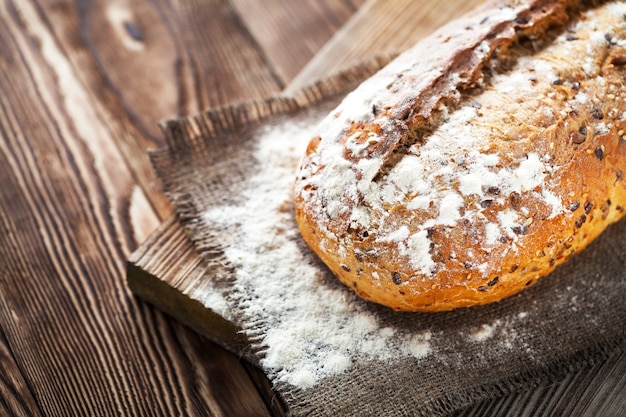 Bread on the wood background